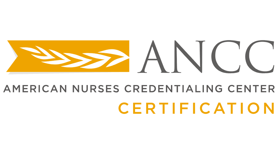 American nurses credentialing center ancc certification vector logo